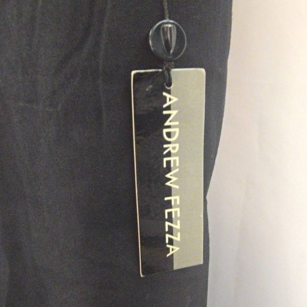 Andrew Fezza Dress Pants Mens 36x34 Black Ink Pleated Classic Fit Rayon Blend - Picture 11 of 16